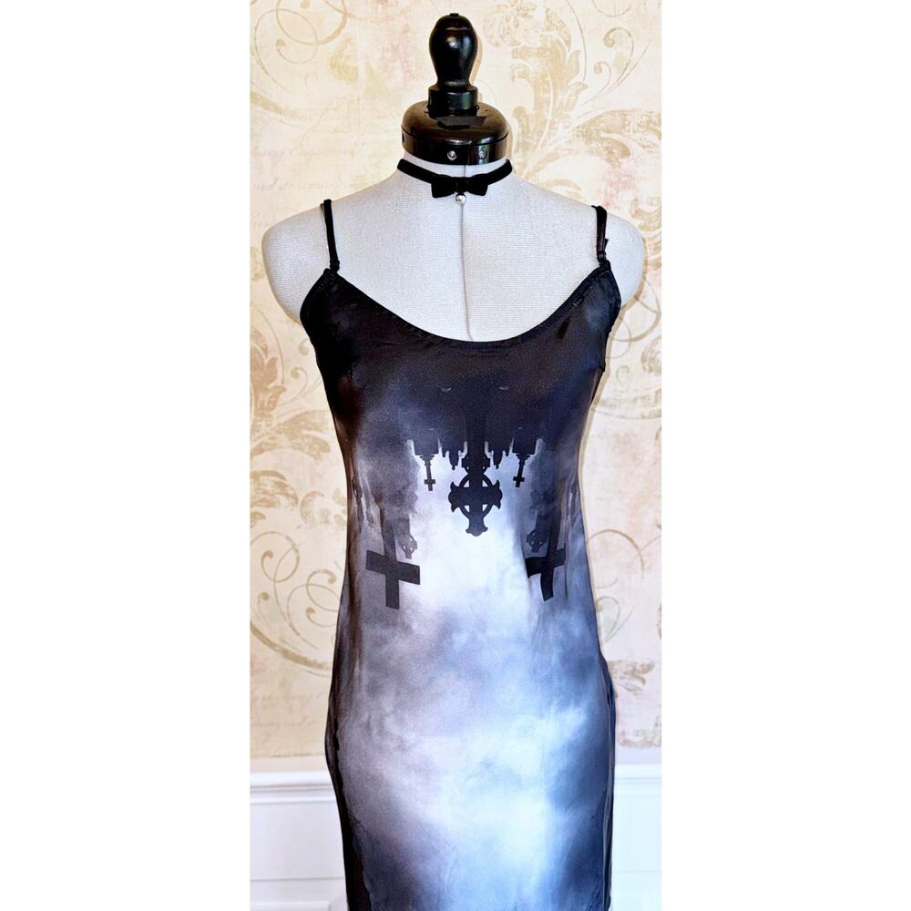 Dolls Kill Widow The Devil Decides Graveyard Midi Cami Dress XS Whimsigoth Punk - Picture 7 of 16